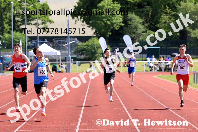 Mens Under-17s 400 metres, 2024 North Eastern Track and Field Champs., Middlesbrough.  Photo: David T. Hewitson/Sports for All Pics